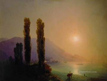 Ivan Aivazovsky sunrise on the coast of yalta Seascape Oil Paintings